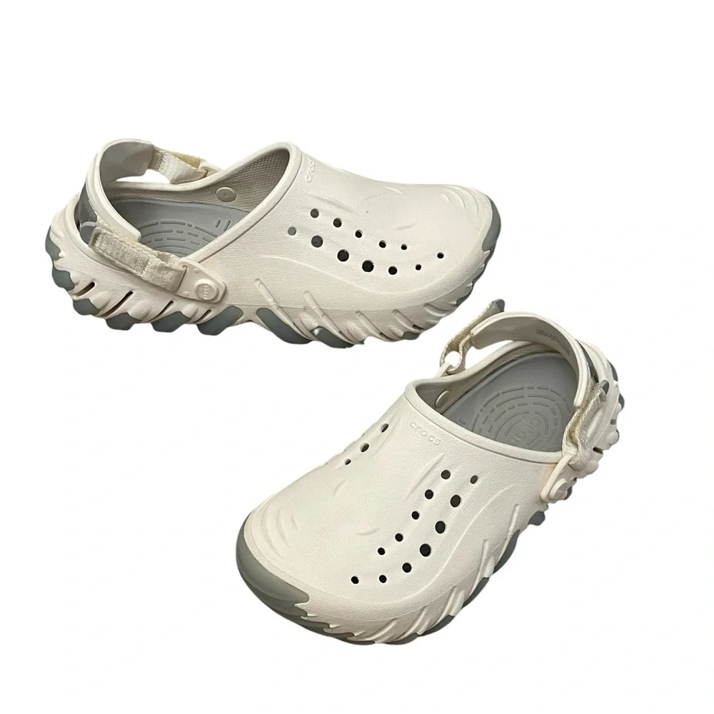 CROCS Echo Icy RO Clogs slip On Comfort White Blue Mens Size 6 Women’s Size 8